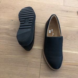 Black slip on dress shoe